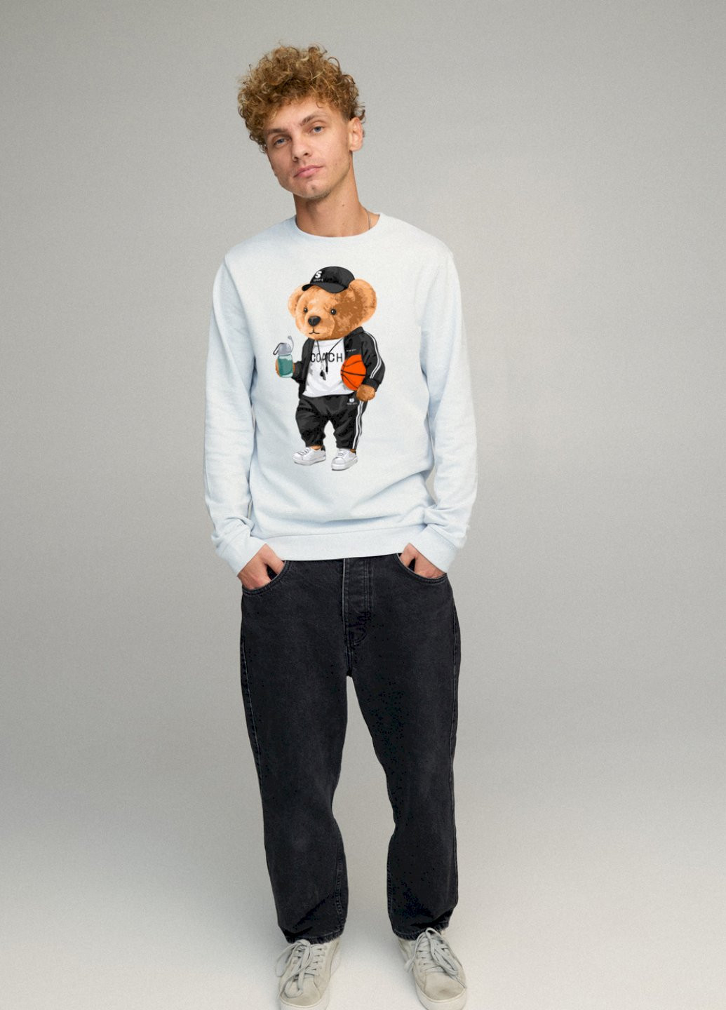 Светло-голубой свитшот мужской basic /no flis/ YAPPI (252258371)