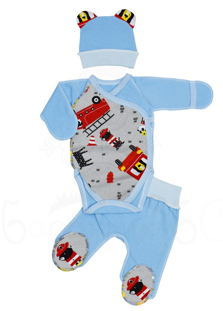 Голубой зимний набор в роддом для новорожденного Баранчик БО