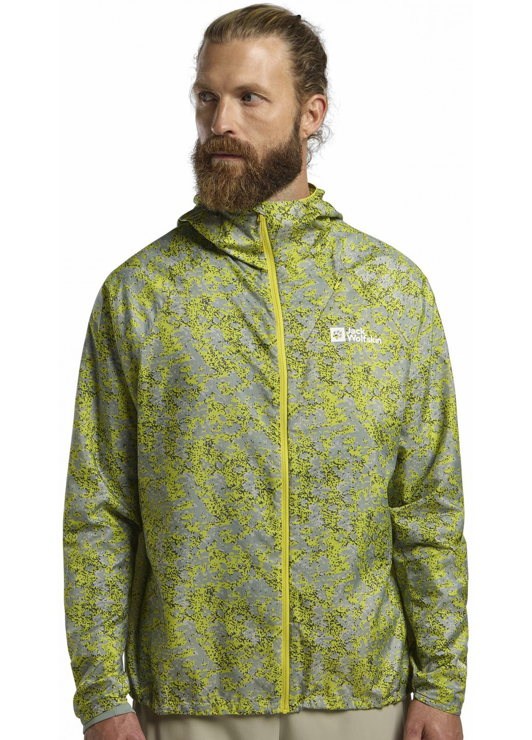 Сіро-зелена демісезонна вітровка Jack Wolfskin PRELIGHT WIND JKT M