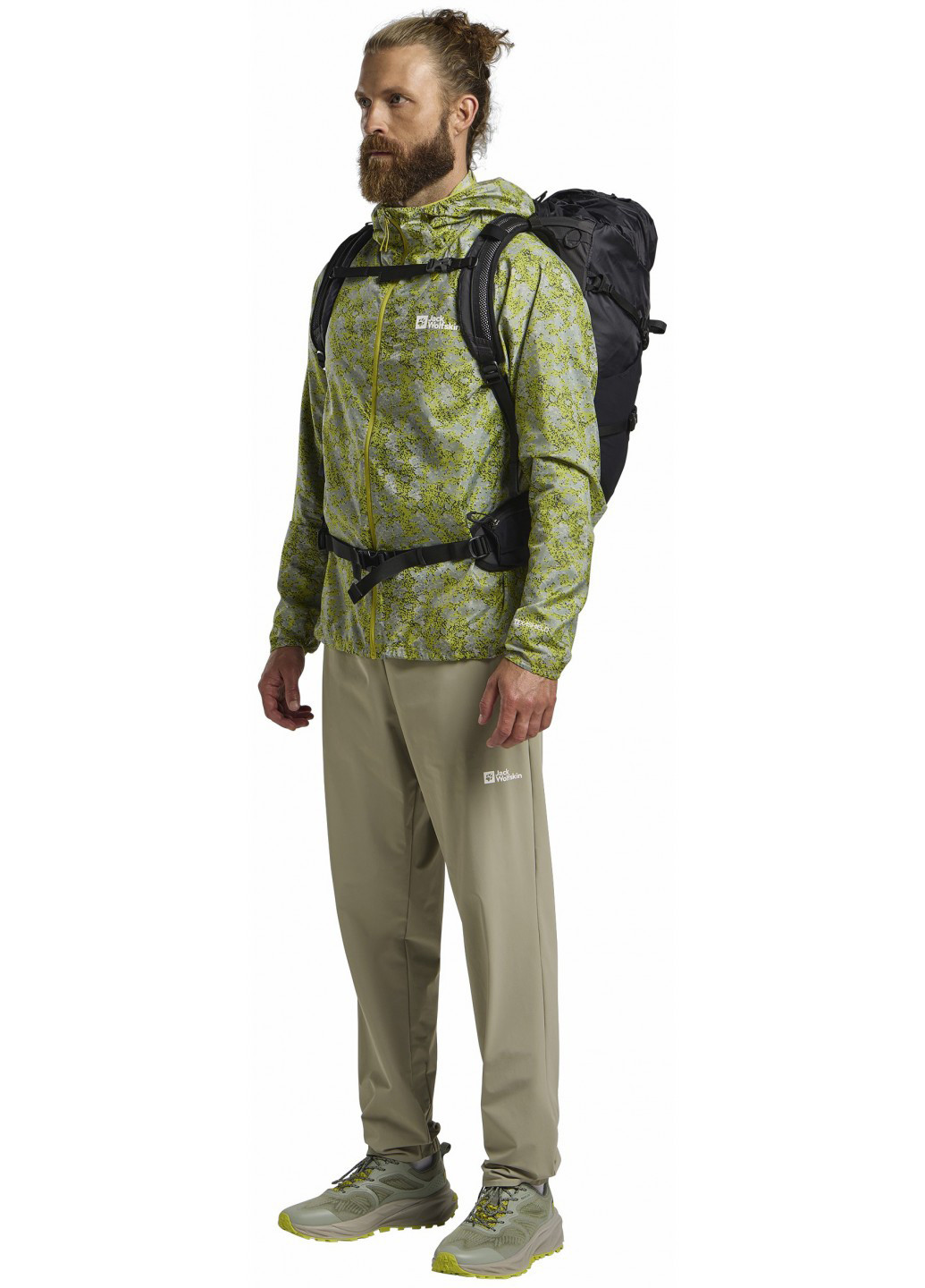 Сіро-зелена демісезонна вітровка Jack Wolfskin PRELIGHT WIND JKT M