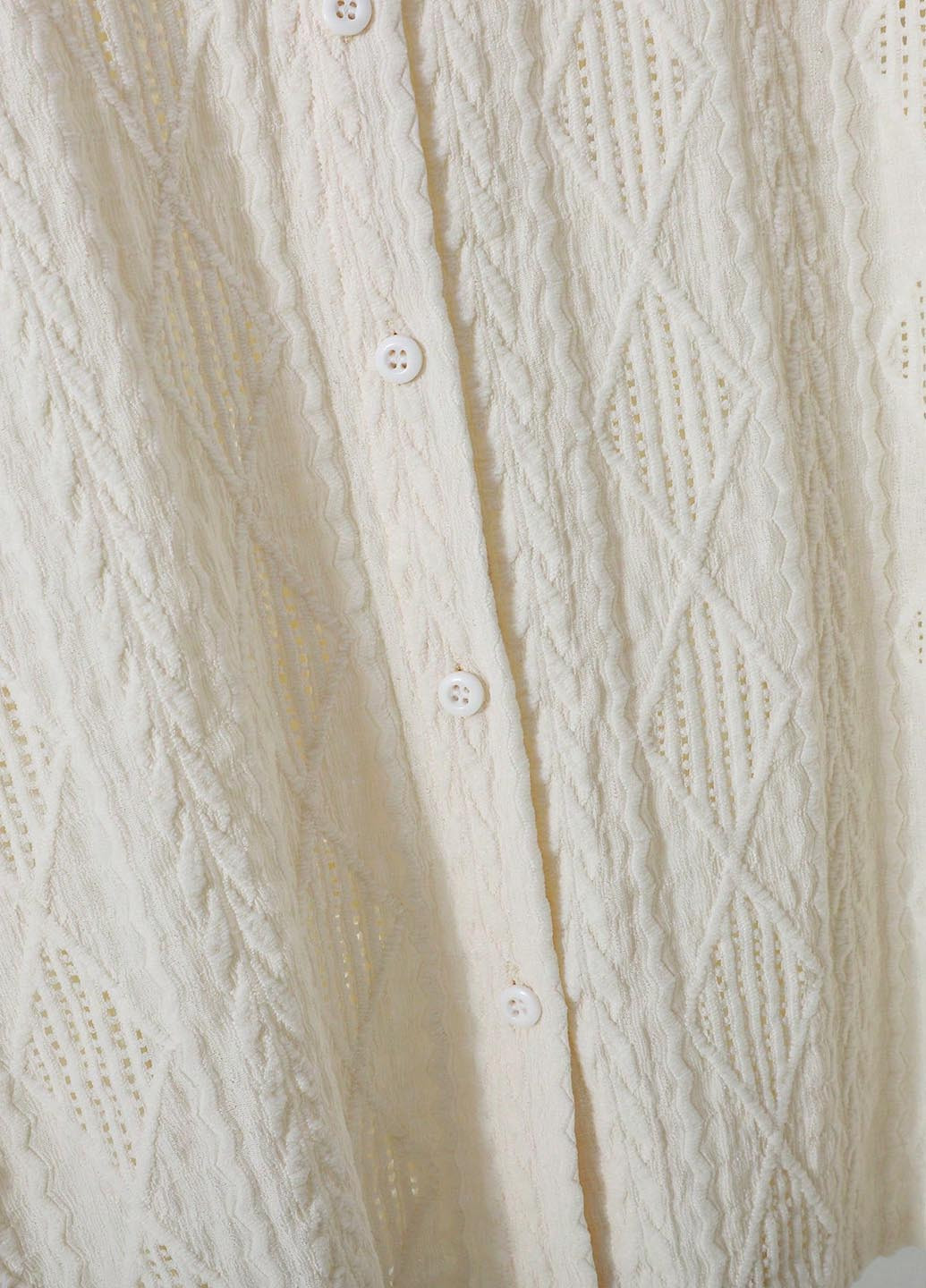 Молочная кэжуал рубашка однотонная SHEIN