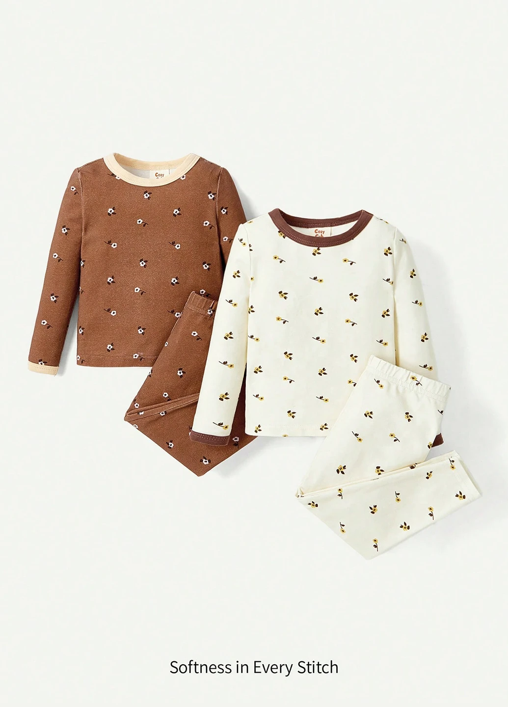 Комбинированная зимняя пижама (2 лонгслива, 2 брюк) лонгслив + брюки SHEIN