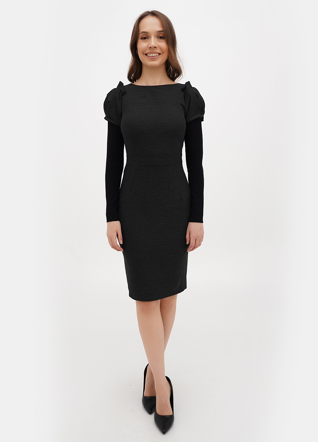 Чорна кежуал сукня а-силует Sassofono однотонна