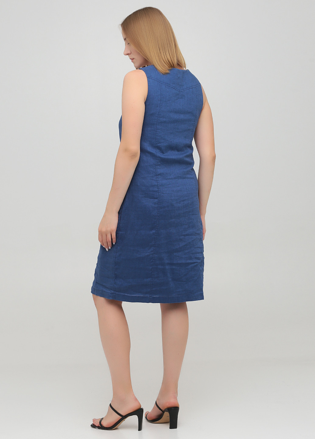 Синее кэжуал платье Linea Tesini однотонное