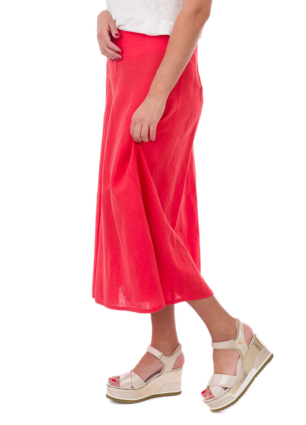 Красная кэжуал однотонная юбка Gardeur а-силуэта (трапеция)