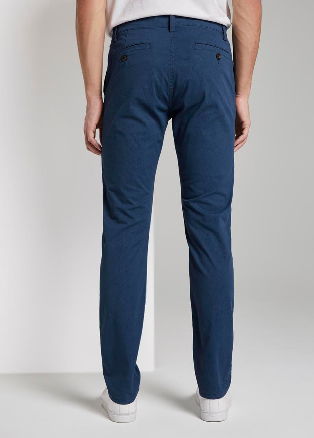 Темно-синие кэжуал демисезонные чиносы, зауженные брюки Tom Tailor