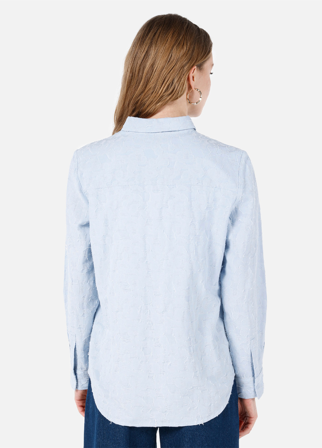 Светло-голубой кэжуал рубашка однотонная Colin's