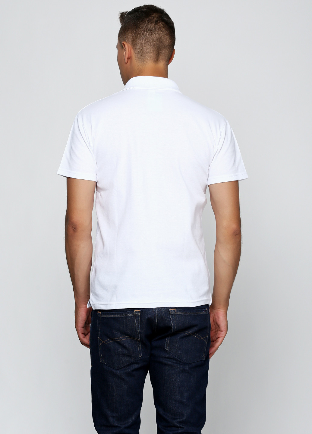 Белая футболка-поло для мужчин Роза