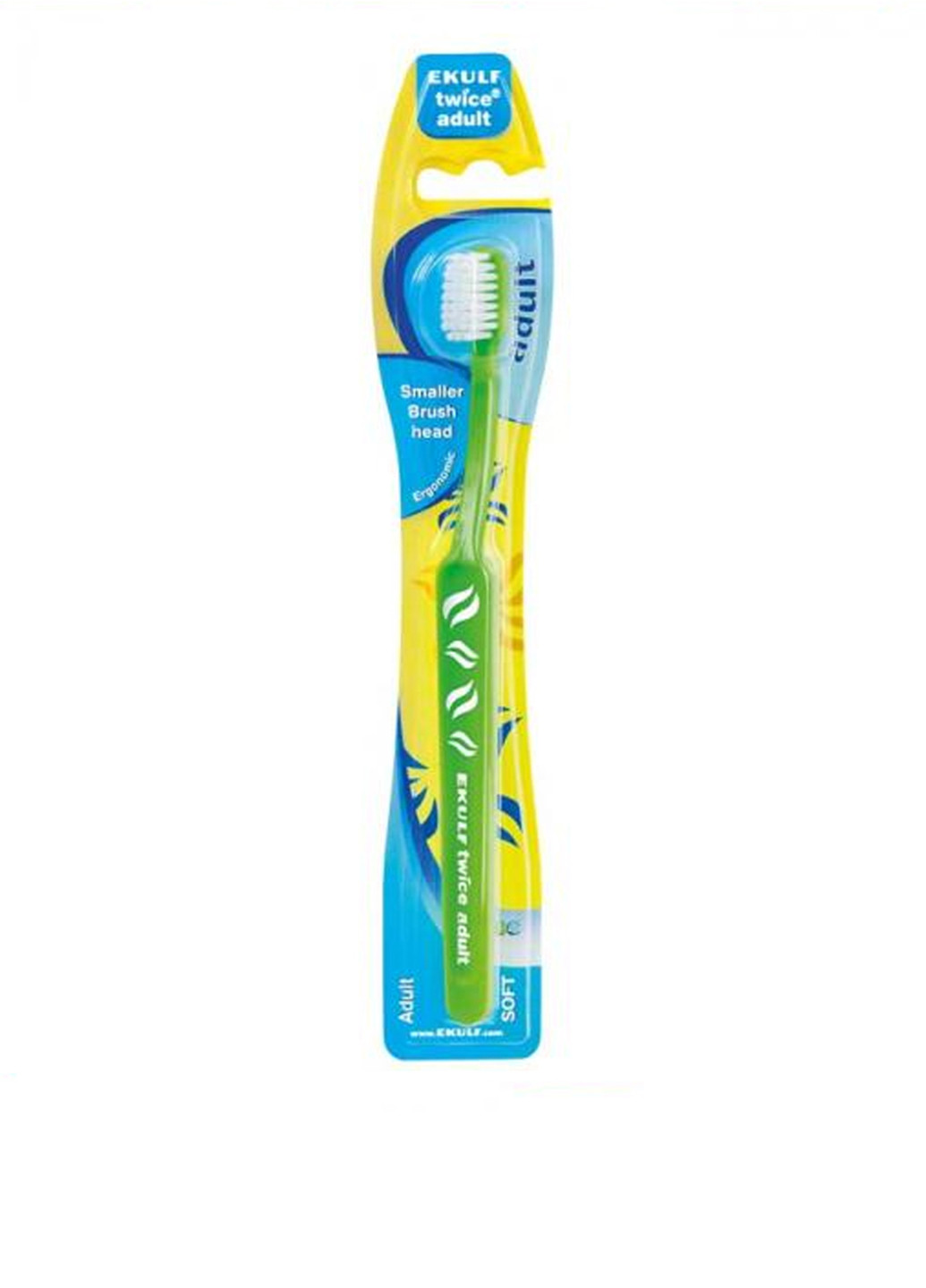 Зубна щітка м'яка "Зелена" Twice Adult Soft 1 шт. Ekulf (88095053)