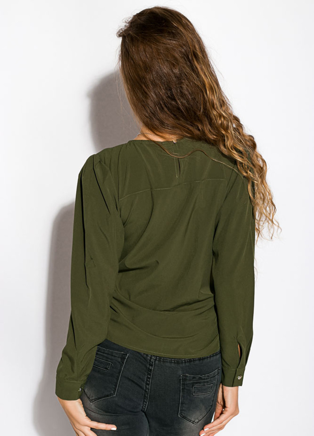 Оливково-зеленая демисезонная блуза Time of Style