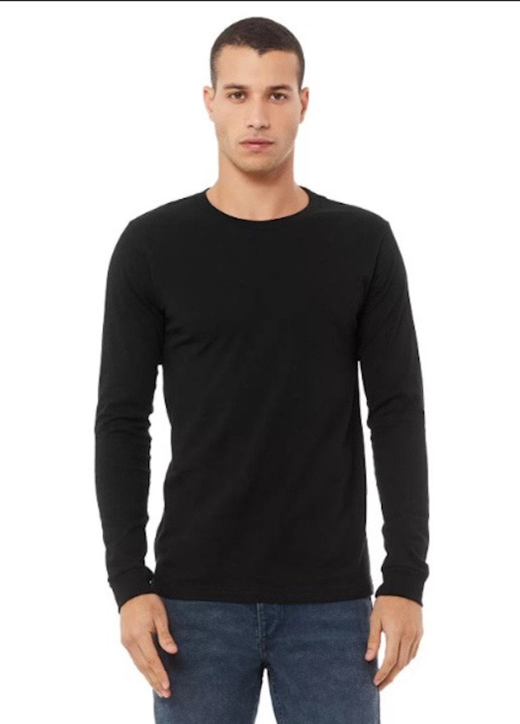 Лонгслів Canvas однотонний чорний кежуали бавовна, трикотаж