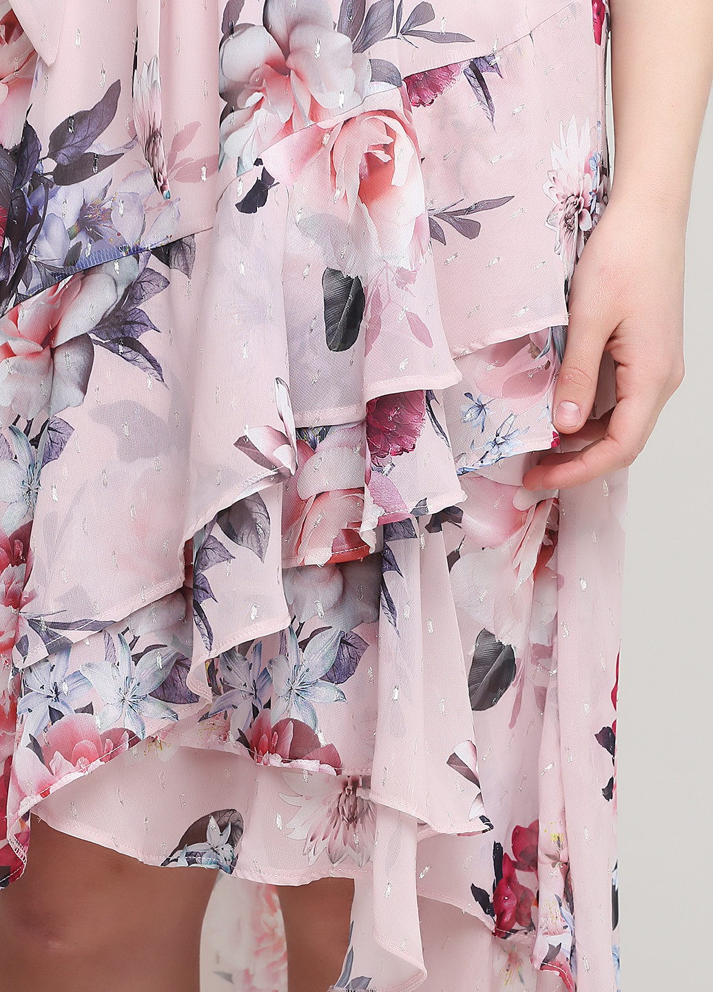 Светло-розовое кэжуал платье а-силуэт Lipsy London с цветочным принтом