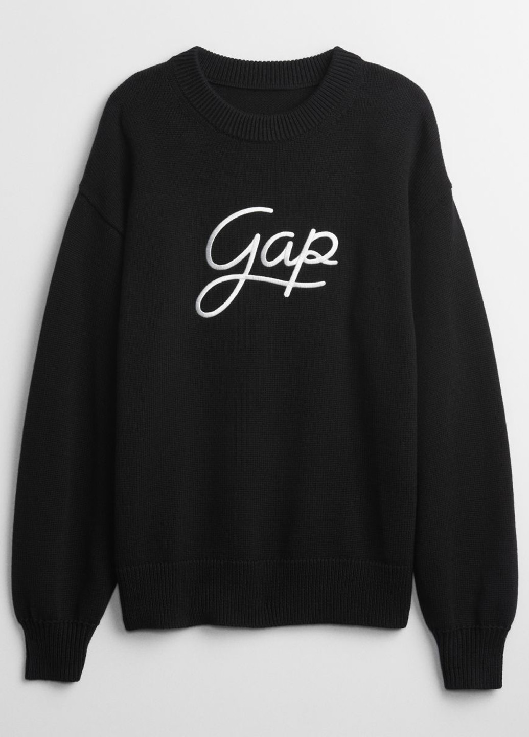 Gap свитшот логотип черный кэжуал хлопок, трикотаж