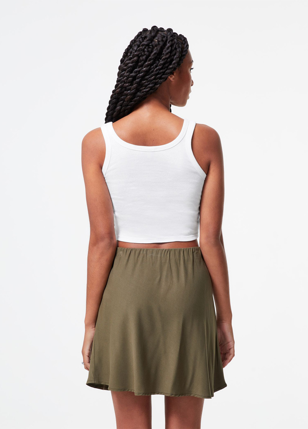 Оливковая (хаки) кэжуал однотонная юбка Jennyfer