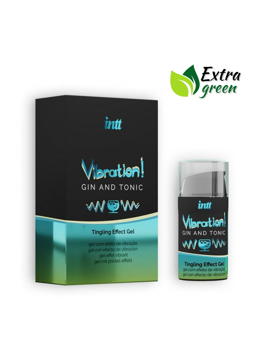 Рідкий вібратор Vibration Gin Tonic (15 мл) EXTRA GREEN Intt (251931598)