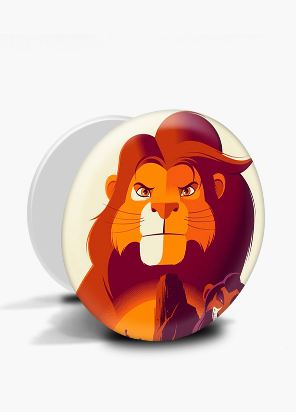 Попсокет (Popsockets) держатель для смартфона Король Лев (The Lion King) (8754-2688) Черный MobiPrint (221548592)
