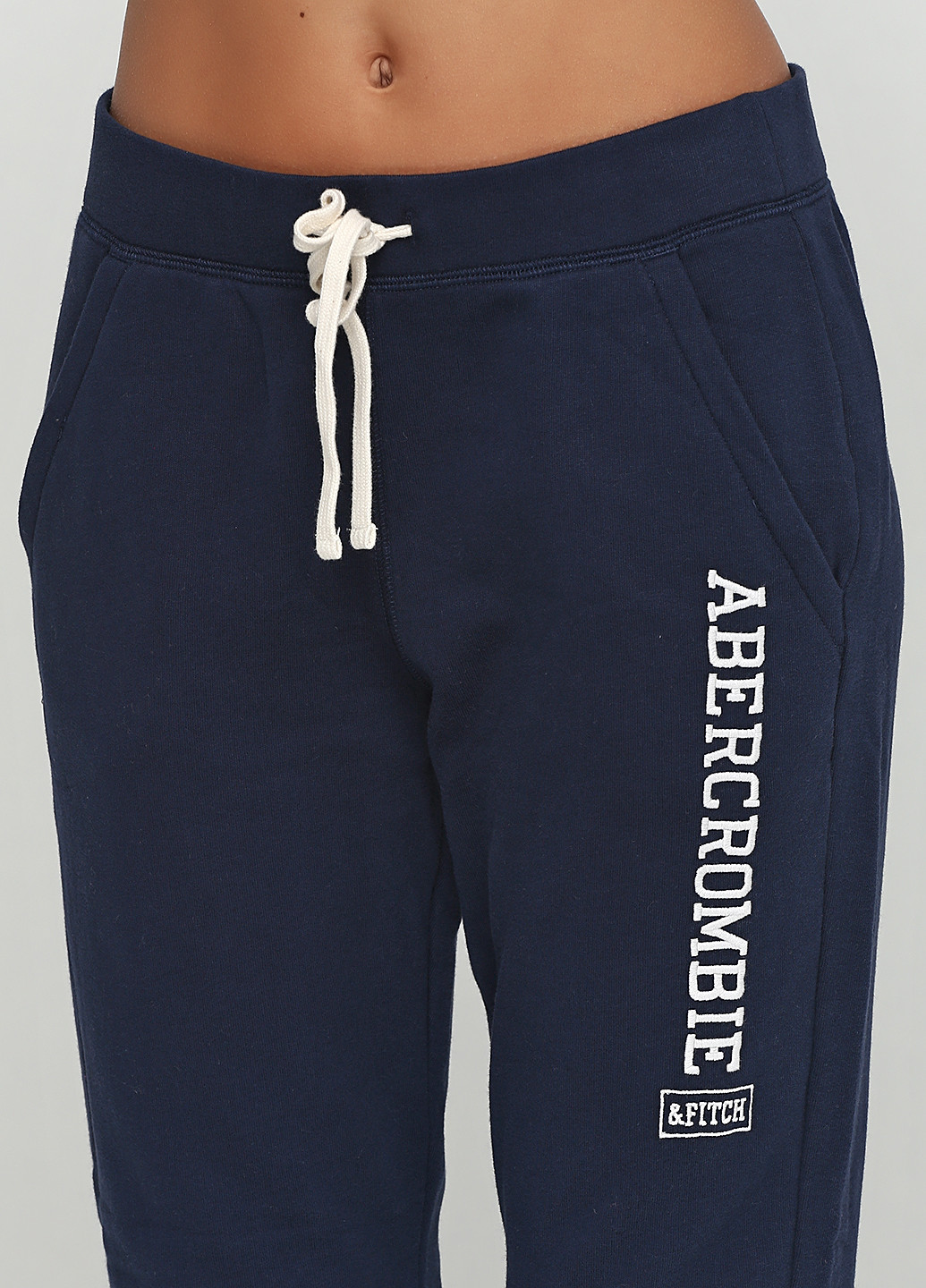 Темно-синие спортивные демисезонные зауженные брюки Abercrombie & Fitch