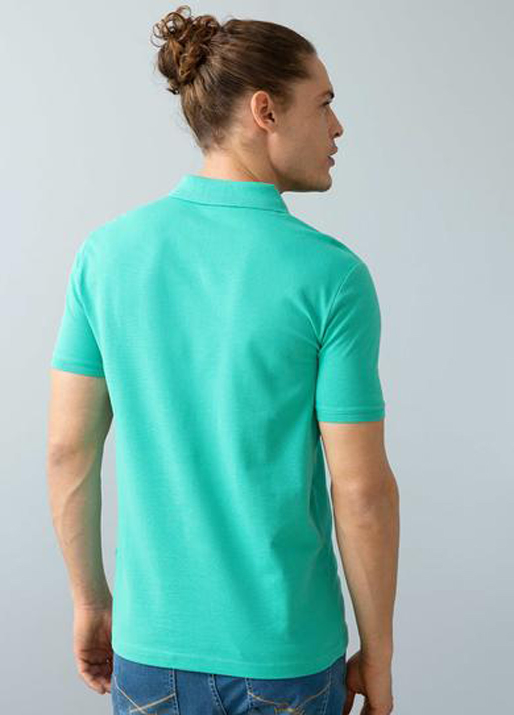 Мятная футболка-поло для мужчин U.S. Polo Assn. однотонная