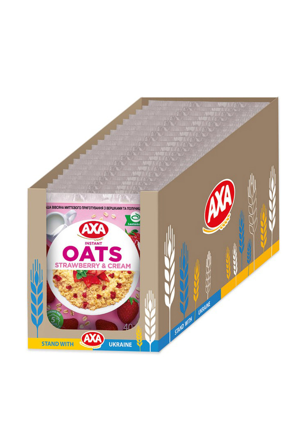 Каша з вершками та полуницею, 20х40 г Axa (331914872)