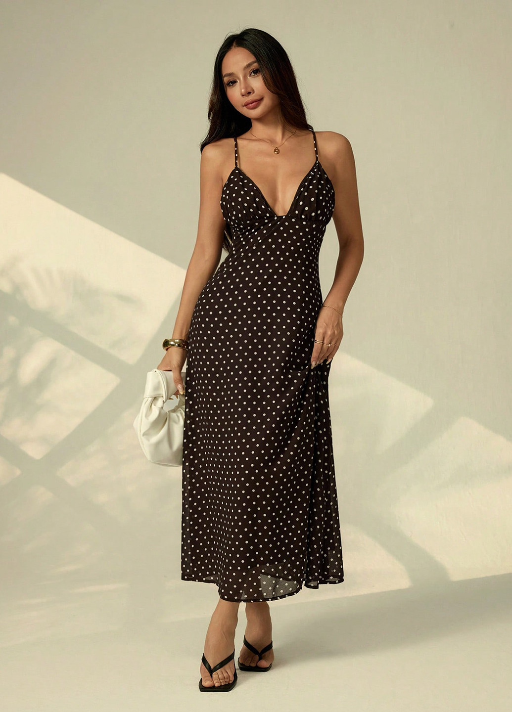 Летний женский сарафан SHEIN в горошек