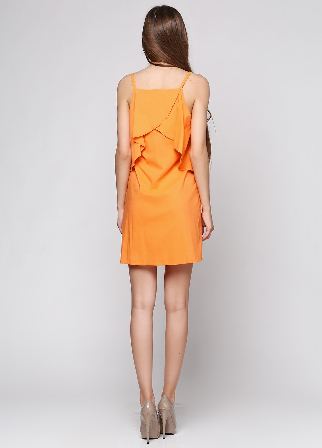 Оранжевое кэжуал платье Podium однотонное