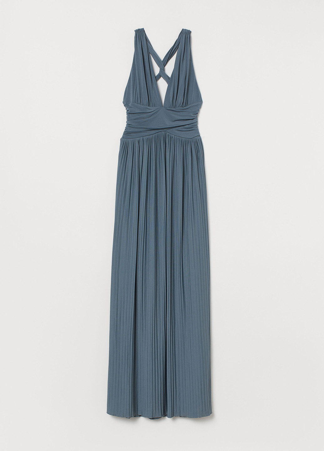 Темно-серое вечернее платье в стиле ампир H&M однотонное