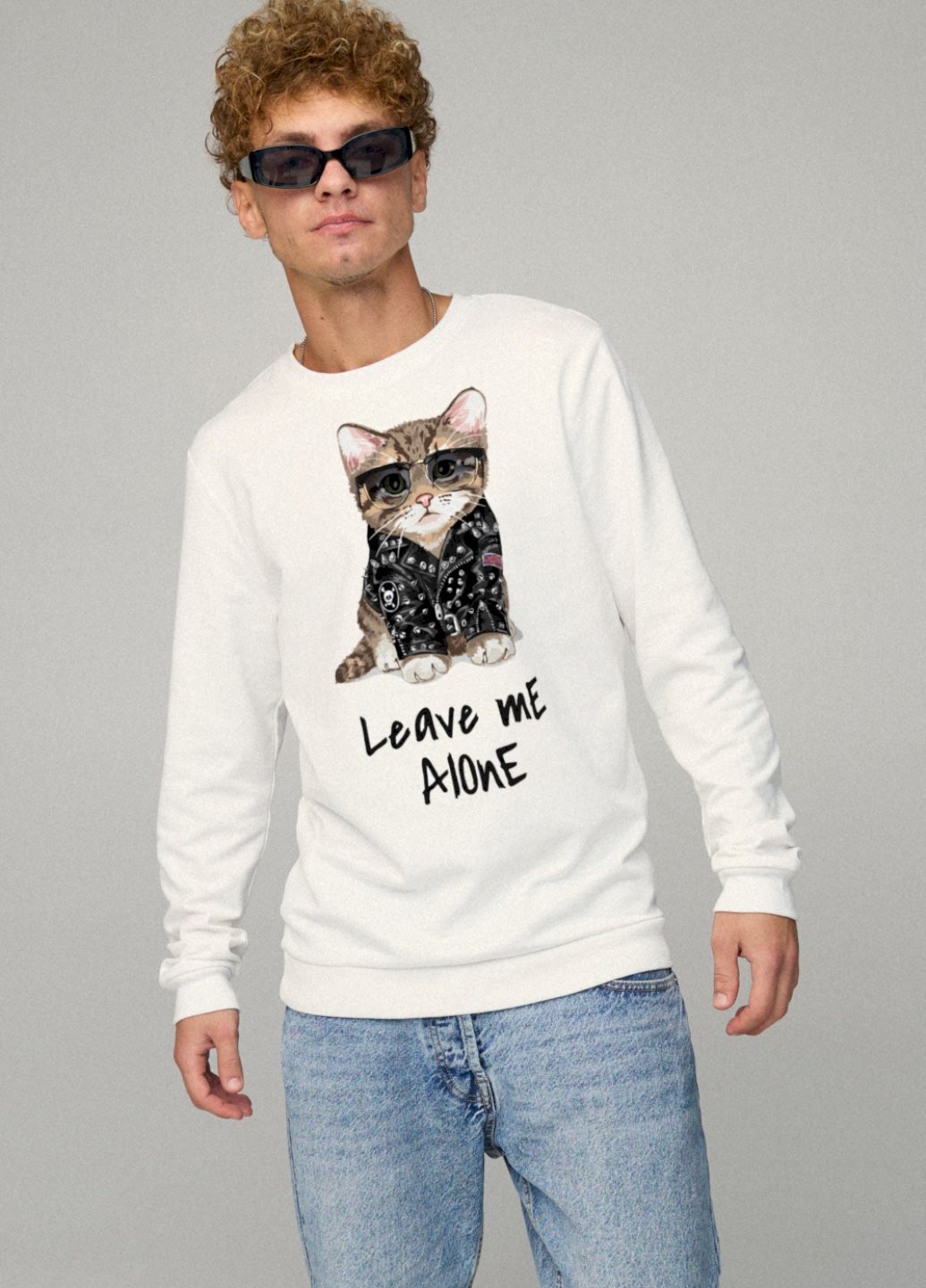 Белый свитшот мужской basic /no flis/ YAPPI рисунок (251791330)