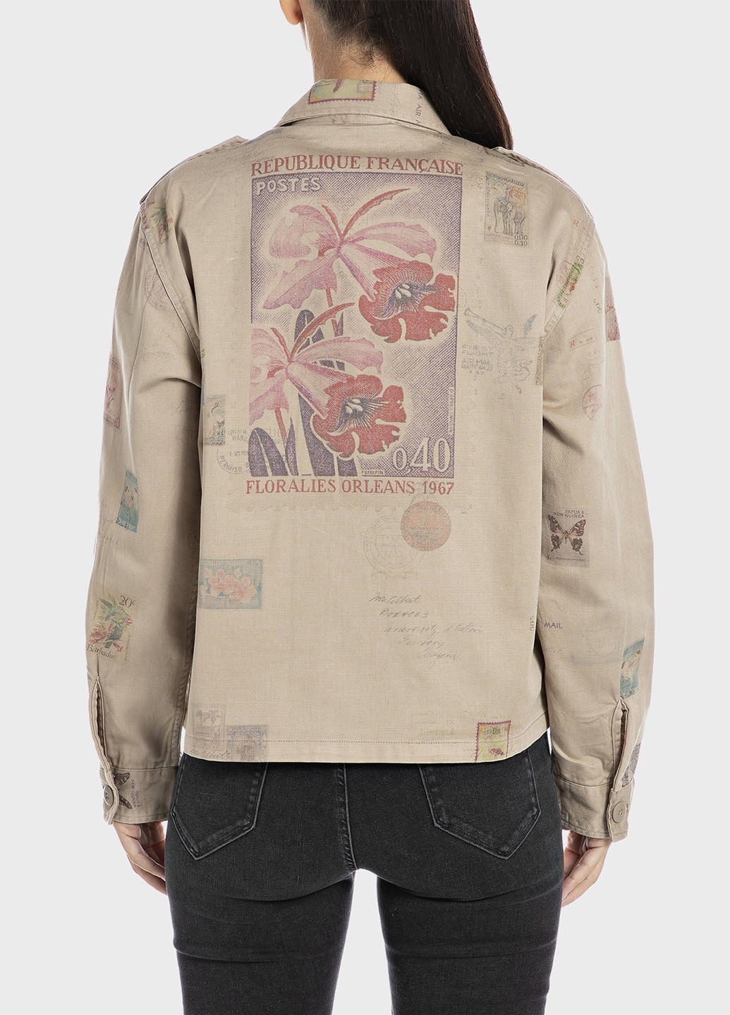 Бежевая кэжуал рубашка с рисунком Replay