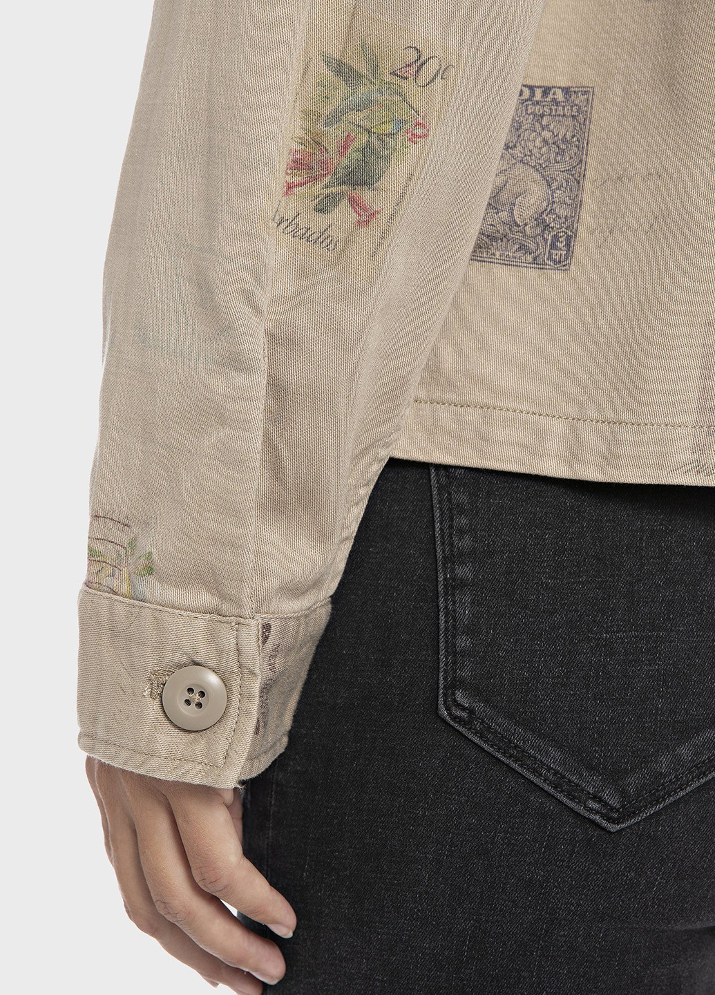 Бежевая кэжуал рубашка с рисунком Replay