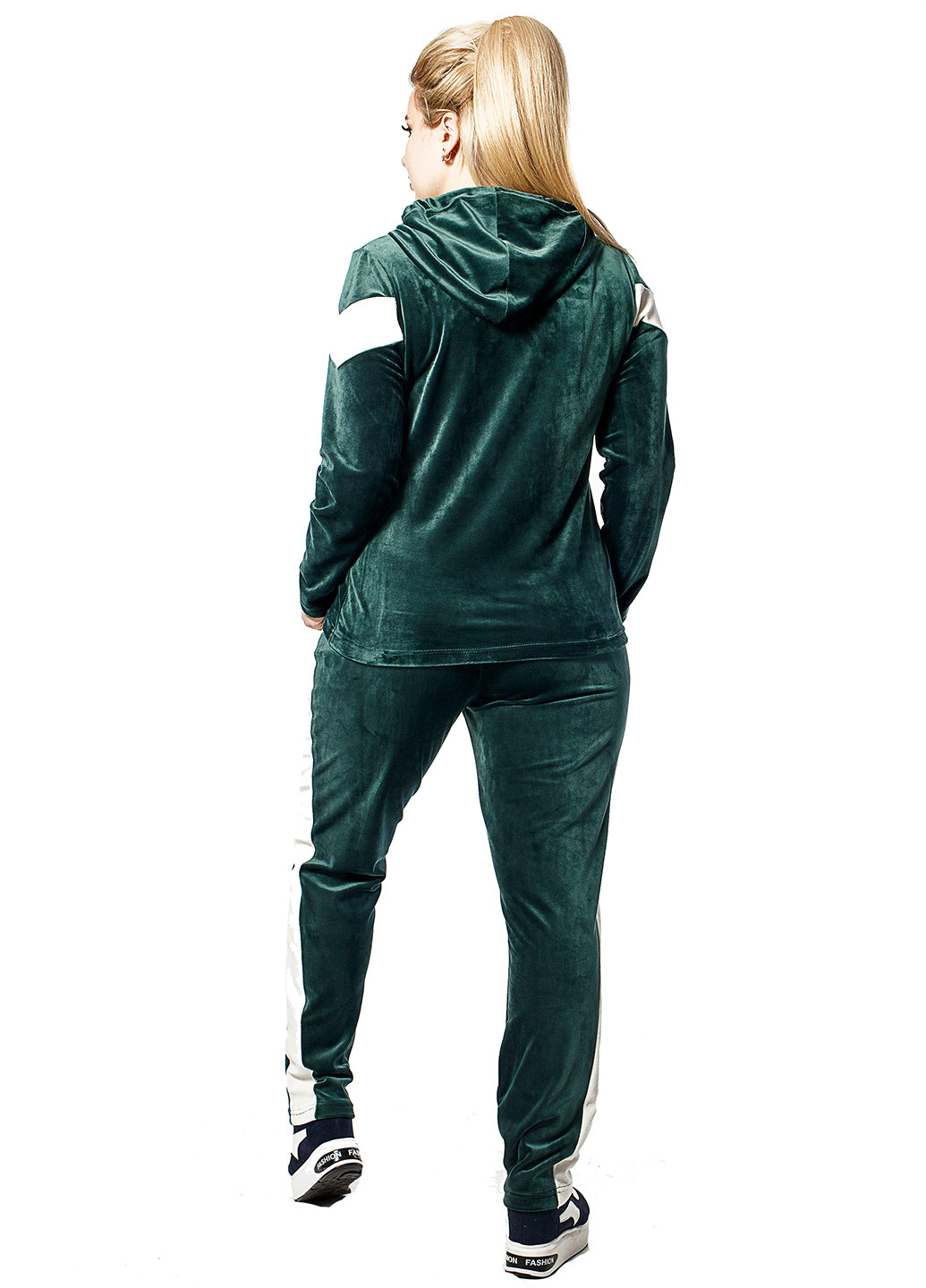 Костюм (худи, брюки) Primyana брючный полоска бутылочный зеленый спортивный