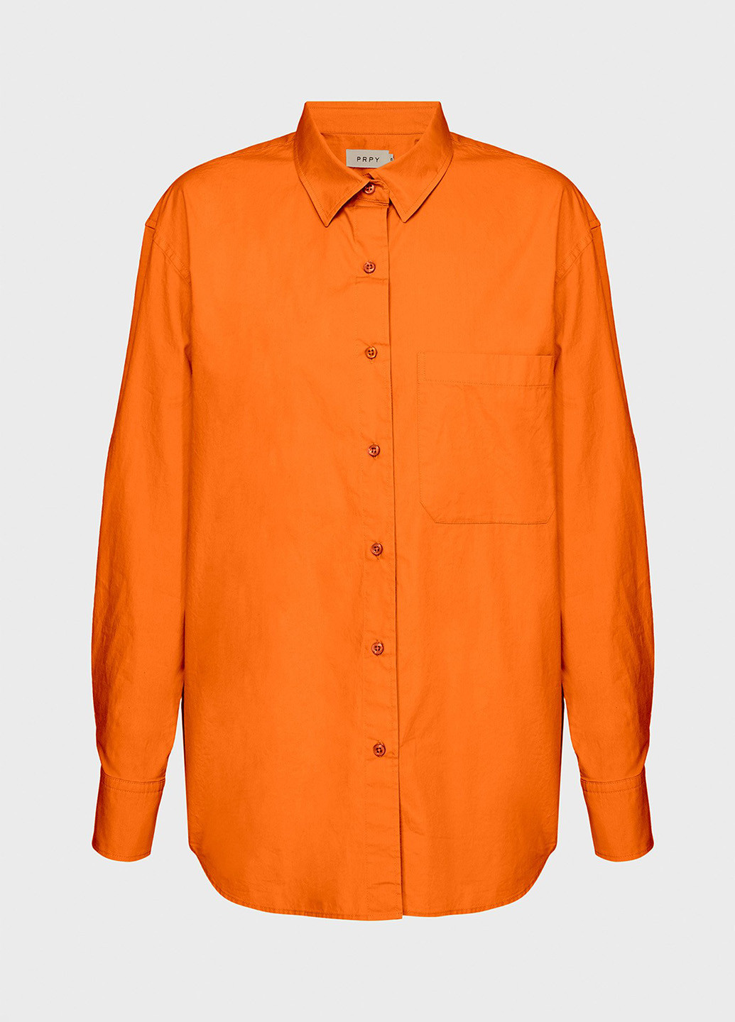 Оранжевая кэжуал рубашка однотонная PRPY