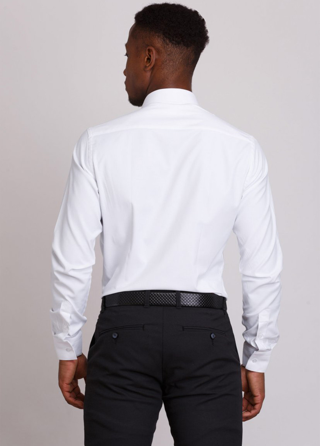 Белая классическая рубашка однотонная Trend Collection