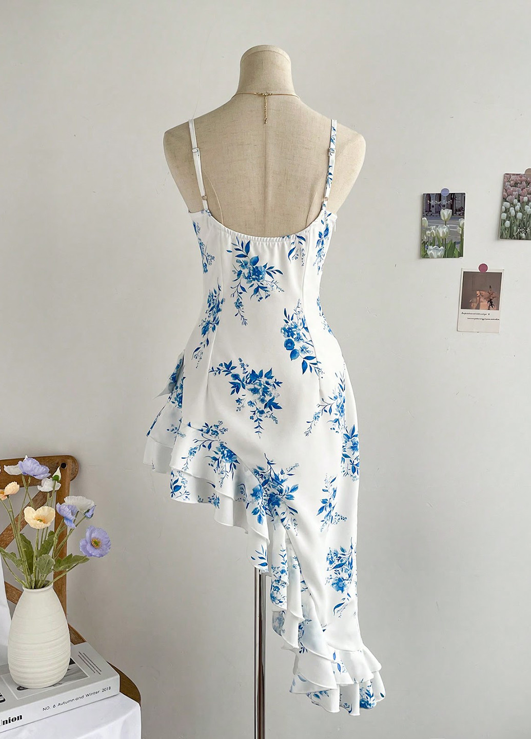 Білий кежуал сукня з відкритою спиною SHEIN з квітковим принтом