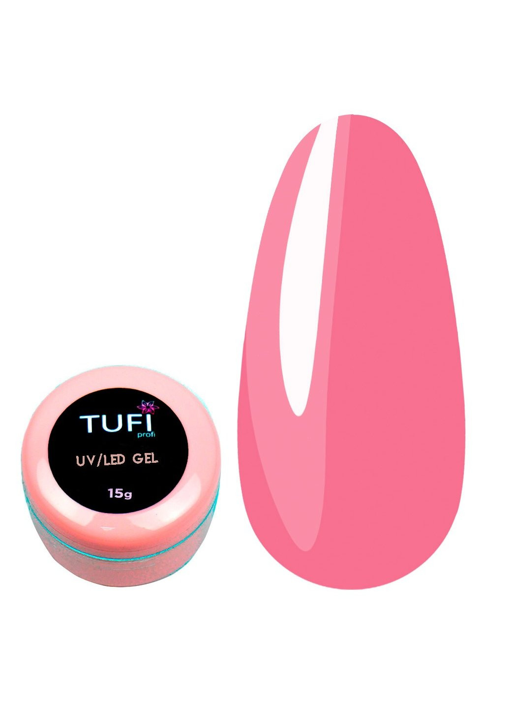 Рідкий гель для нарощування UV/LED Gel Pink нежно розовый 15 г Tufi Profi (218256759)
