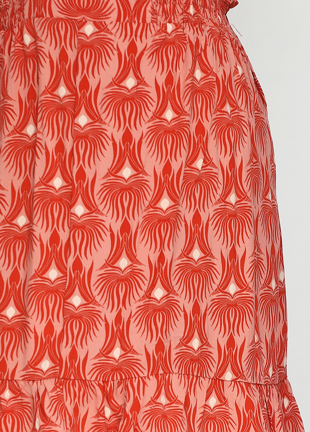Оранжево-красная кэжуал с орнаментом юбка Preppy мини