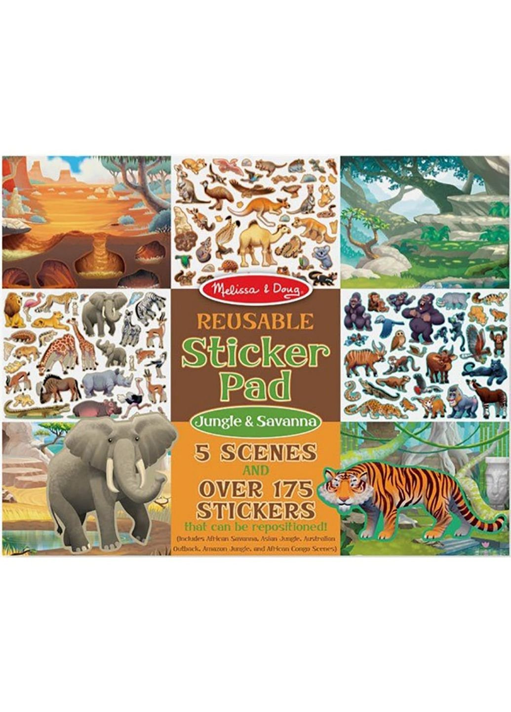 Набор для творчества Набор многоразовых наклеек Джунгли и Саванна (MD30502) Melissa&Doug (254068013)