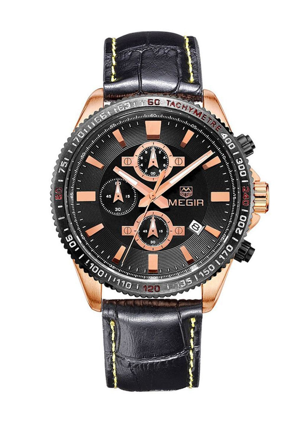 Часы Gold Black MG3001 Megir (349498846)