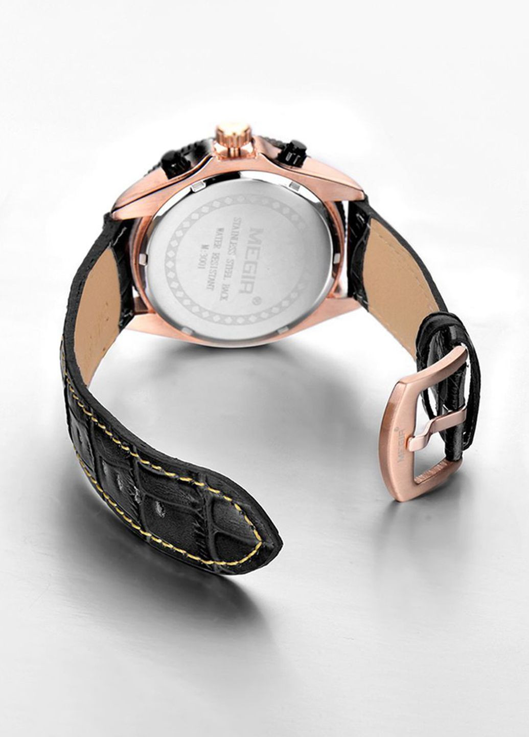 Часы Gold Black MG3001 Megir (349498846)