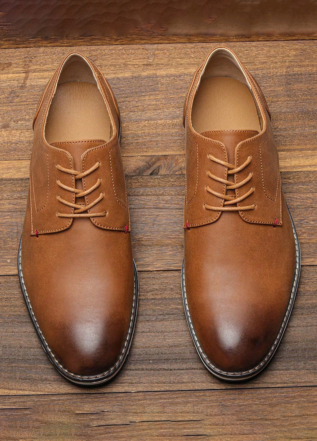 Коричневые кэжуал туфли SHEIN на шнурках