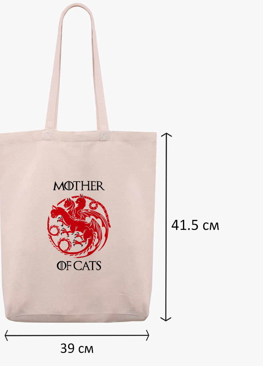 Эко сумка шоппер белая Мать котов (Mother Of Cats) (9227-2015-WTD) Еко сумка шоппер біла 41*39*8 см MobiPrint (215952309)