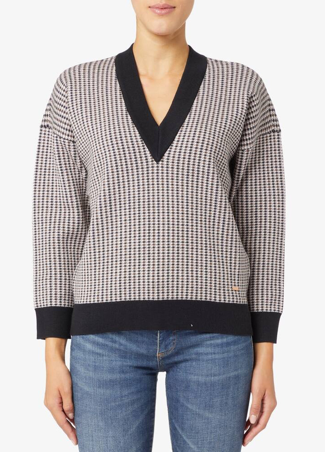 Комбинированный демисезонный пуловер пуловер Armani Exchange