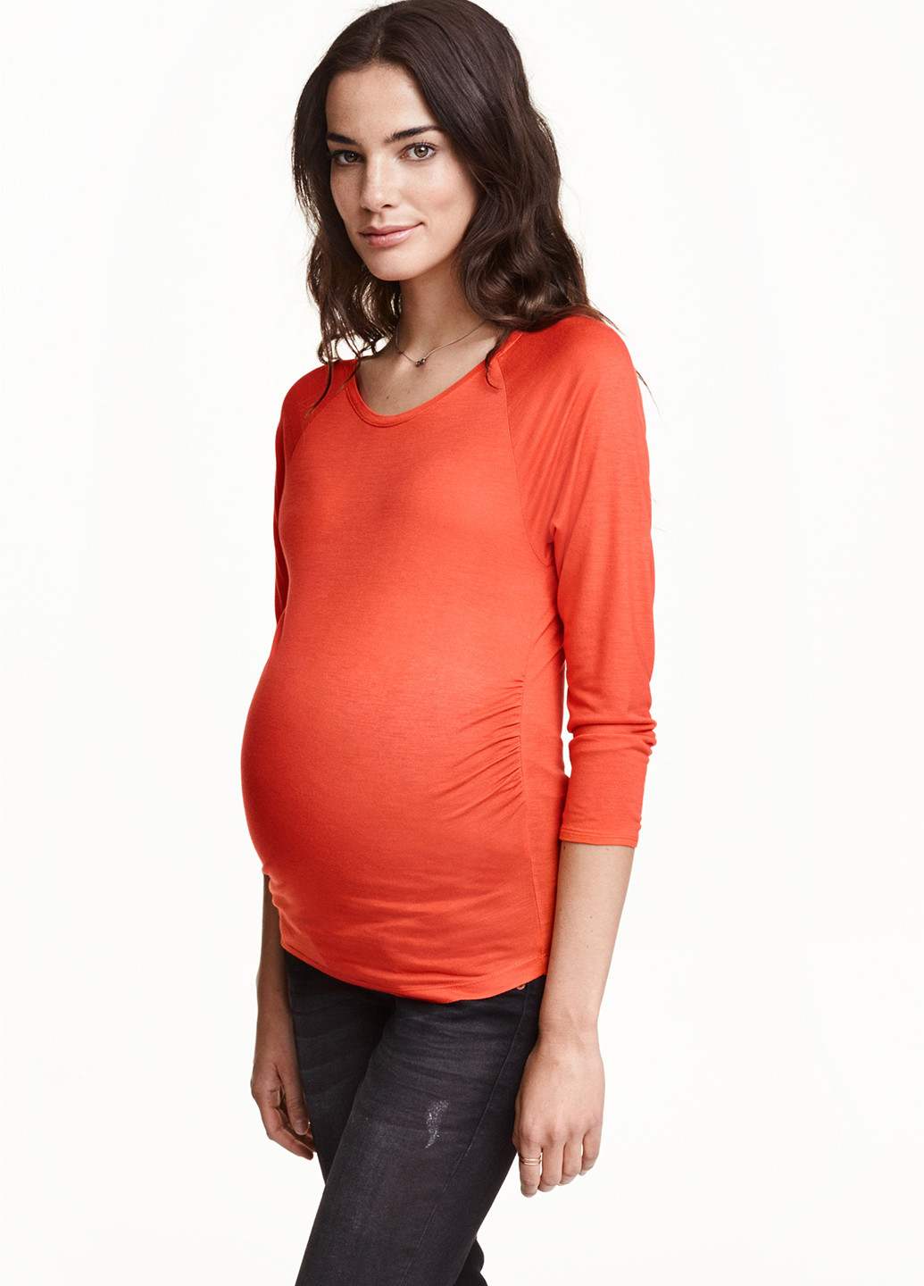 Лонгслів для вагітних H&M однотонні помаранчеві кежуали