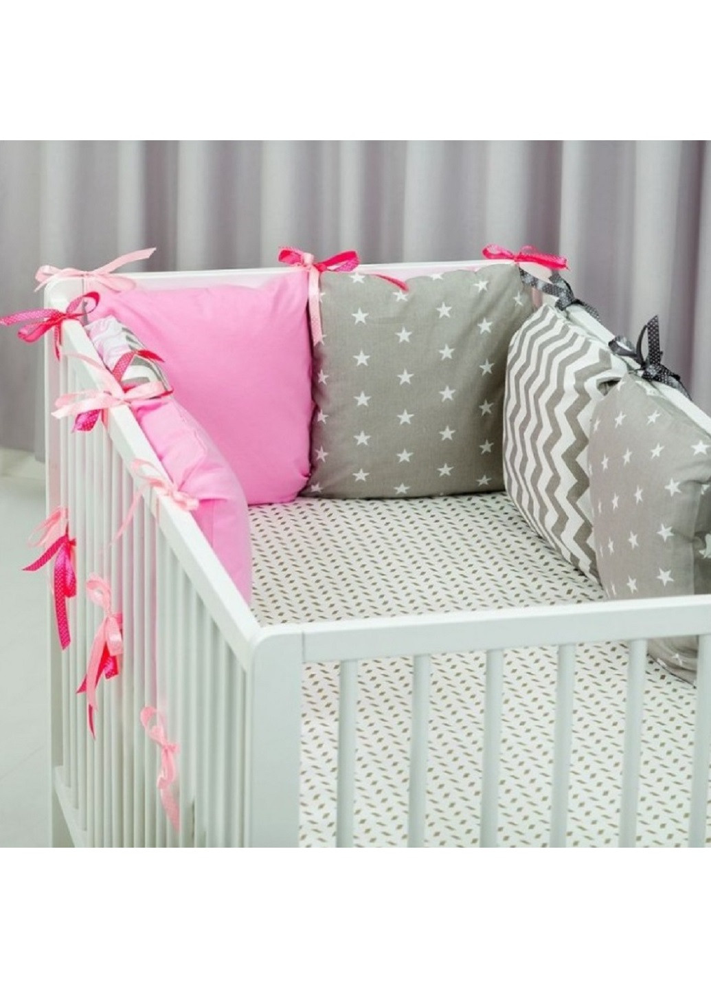 Комплект в дитяче ліжечко ліжко люльку набір бортики захист на три сторони постільна білизна ручної роботи (28581-Нов) Unbranded (253188949)
