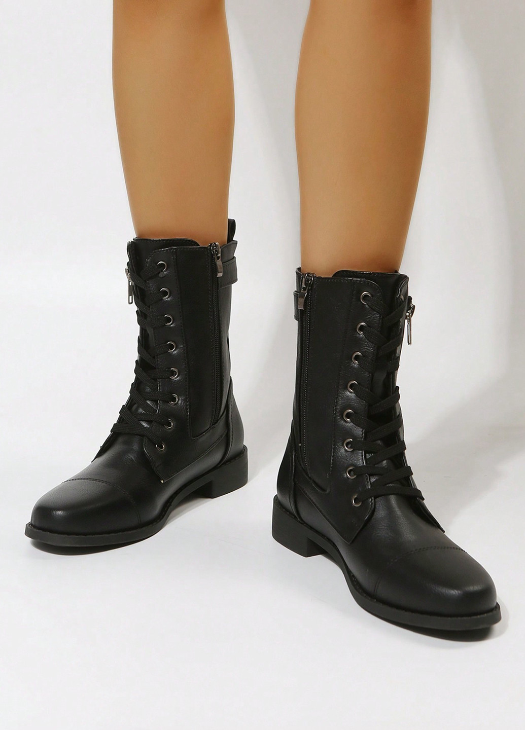 Черные кэжуал осенние ботинки SHEIN