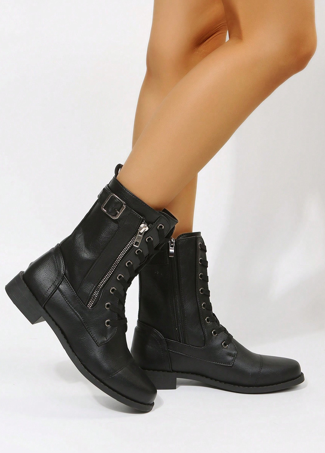 Черные кэжуал осенние ботинки SHEIN