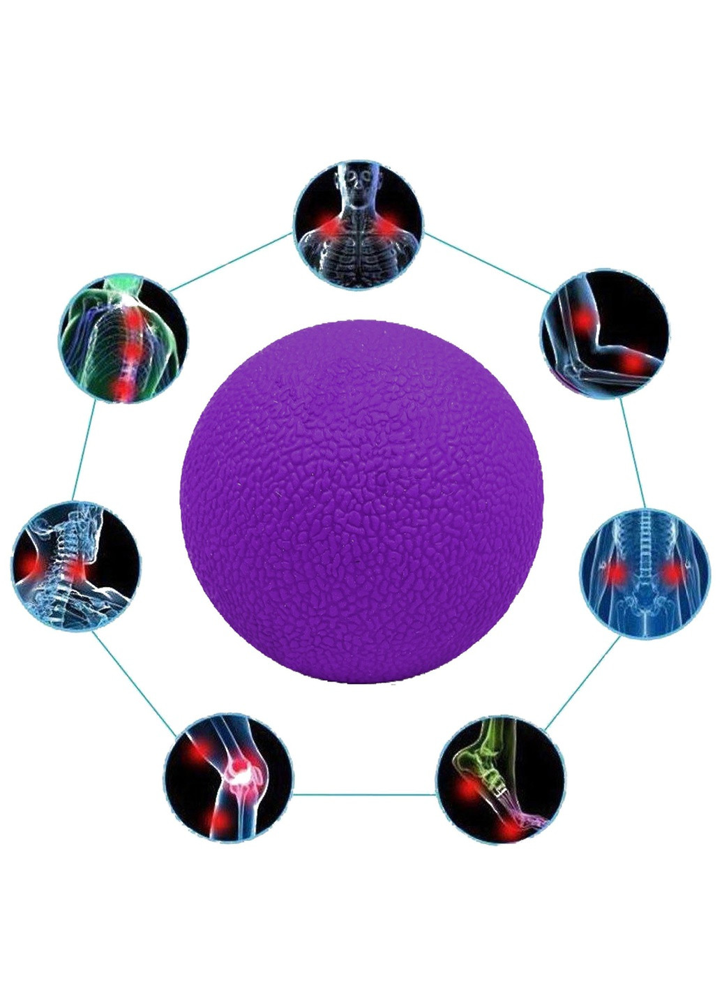 Масажний м'ячик TPR 6 см фіолетовий (м'яч для масажу, міофасціального релізу і самомасажу) EF-MO6-V EasyFit (243205419)