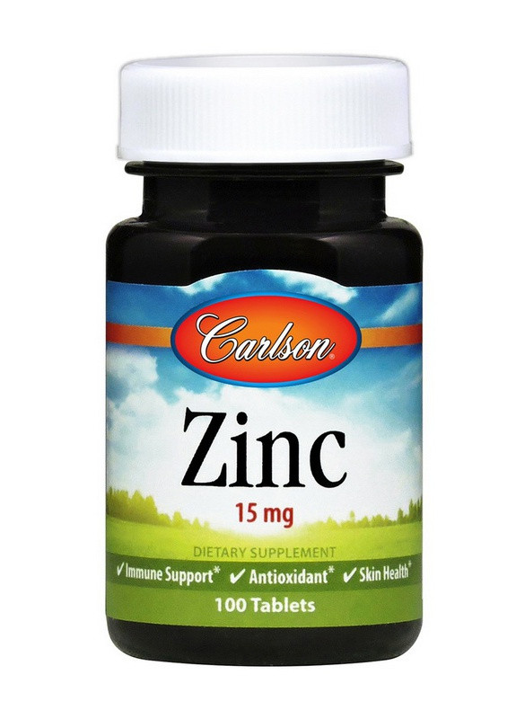 Цинк Zinc 15 mg 100 tabs Carlson Labs (256384872)