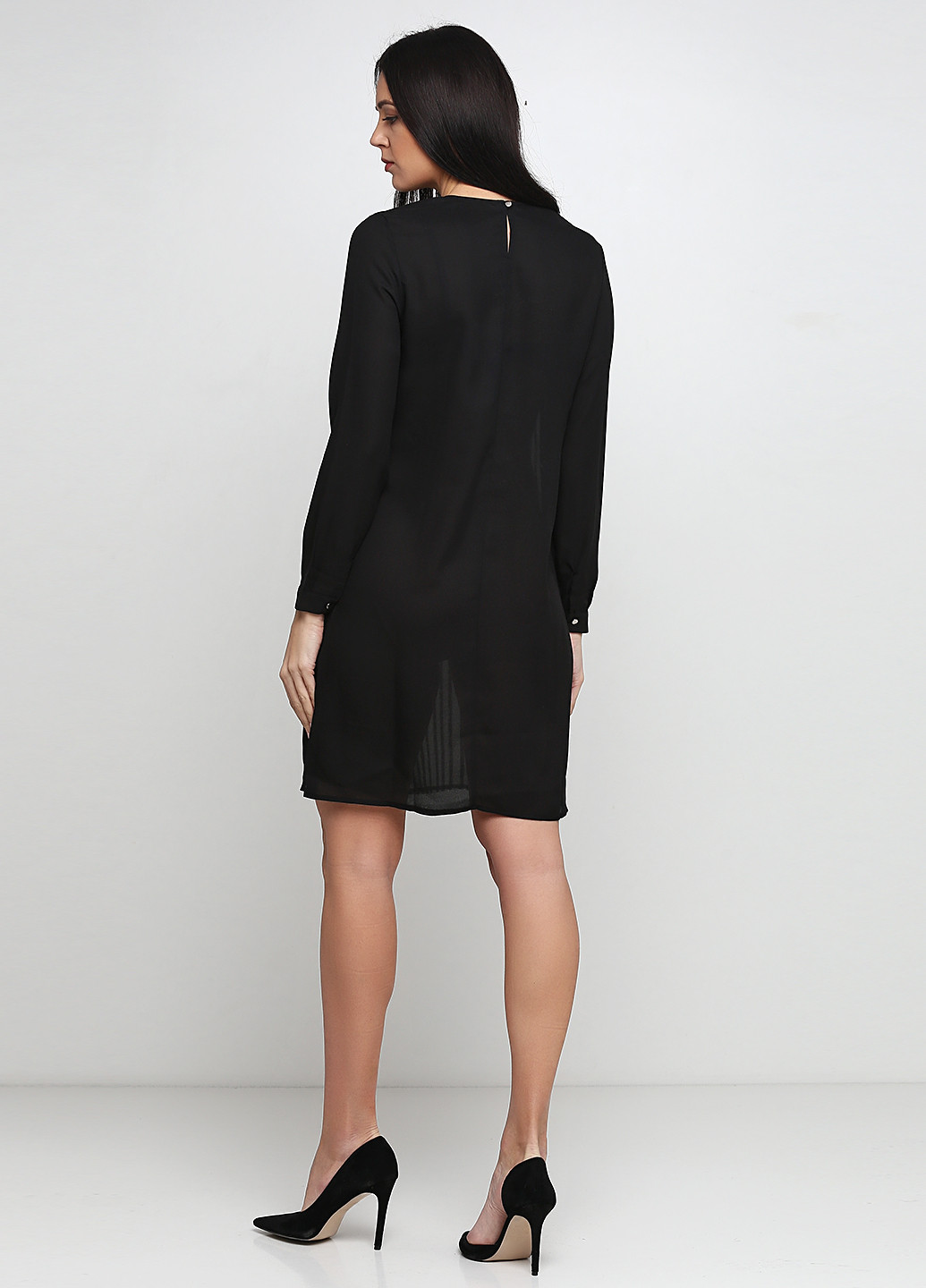 Черное кэжуал платье Zara в полоску