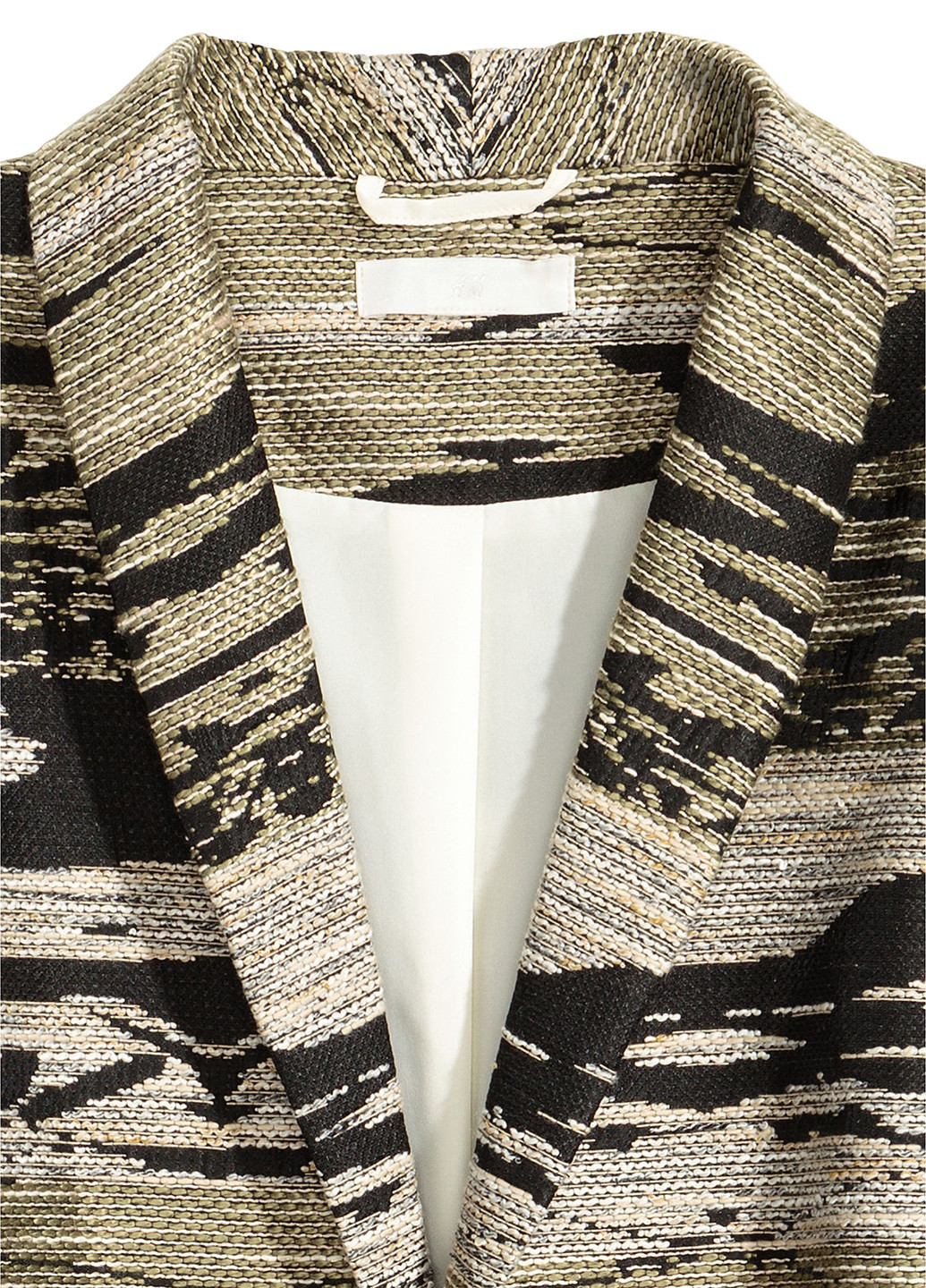 Хаки женский жакет H&M с абстрактным узором - демисезонный