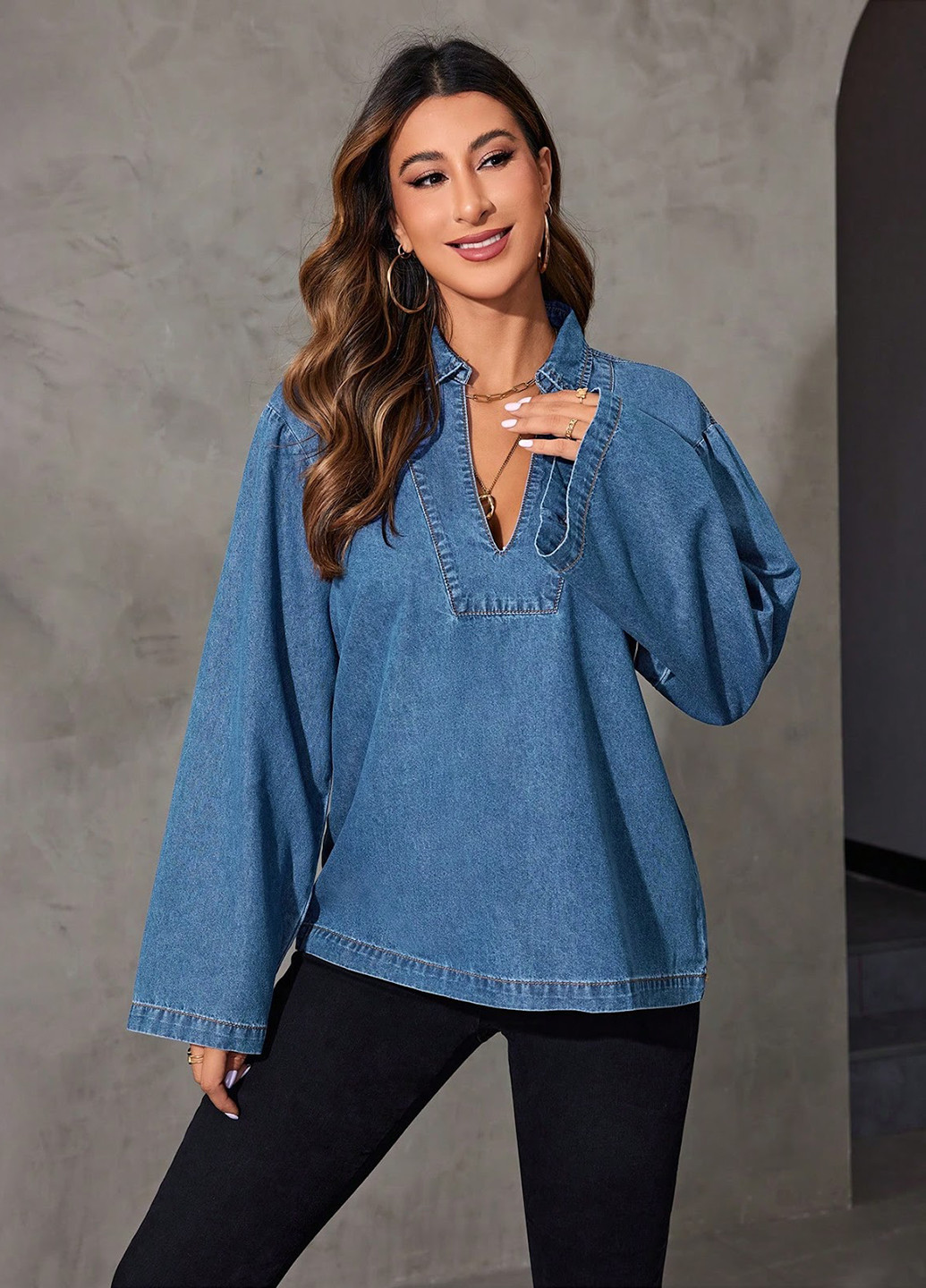 Синяя блуза SHEIN